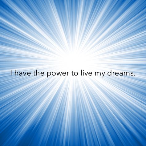 I have the power to live my dreams. #affirmations Download the app: http://bit.ly/yJC5ls I Will Succeed, Message Of Encouragement, I Believe In Me, Positive People, I Am Worthy, Daily Thoughts, Choose Happy, Daily Affirmations, Positive Thinking