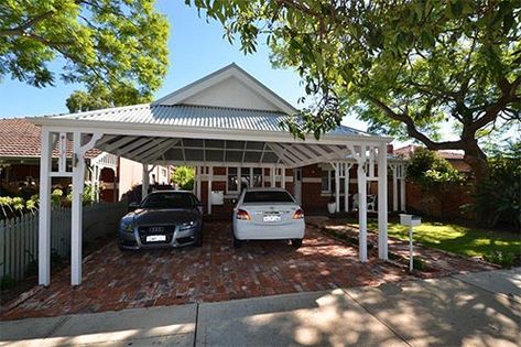 Free Standing Carport, Building A Carport, Carport Kits, Carport Plans, Pergola Carport, Double Carport, Building A Garage, House Fence Design, Carport Designs