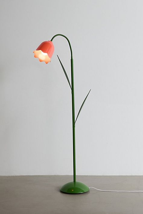 Bring the field of flowers to your lighting with this floor lamp designed as a tulip. A unique lighting essential to illuminate any corner of your space, this floor lamp features a tulip-shaped shade and a base like a leafy stem. Available exclusively at Urban Outfitters. Features Whimsical floor lamp from UO Home Unique lighting with a tulip-shaped shade Leafy stem base we love Plug in Requires one E26 Type A 60W LED Bulb - not included UO exclusive Content + Care Iron Wipe clean Imported Made Fun Floor Lamp, Funky Floor Lamps, Tulip Light, Fun Lamp, Flower Floor Lamp, Funky Lighting, Flower Lamp Shade, Unique Floor Lamps, Pinterest Contest