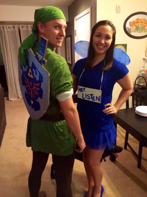 Link and Navi via Reddit user Meowshelle Overwatch Halloween Costumes, Nerdy Couples Costumes, Nerdy Halloween Costumes, Zelda Costume, Couples Costumes Creative, Halloween Costumes Diy Couples, Halloween Duos, Halloween Parejas, Best Couples Costumes