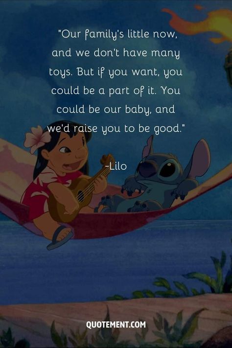 In this article, you’ll discover the timeless wisdom contained within the Lilo & Stitch quotes that’ll inspire and entertain you.

Let’s go! Lilo And Stitch Quotes Inspiration, Stitch Quotes, Lilo And Stitch Ohana, Disney Quote, Lilo And Stitch Quotes, Stitch Quote, Special Quotes, Class Activities, Lilo Stitch