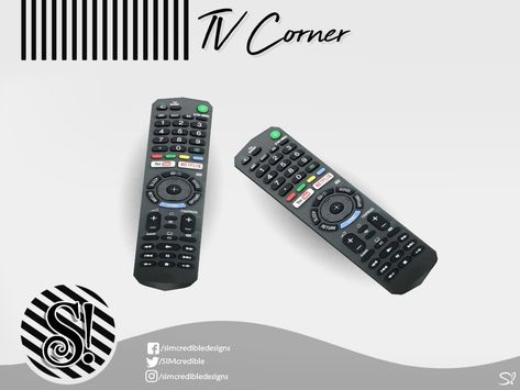 SIMcredible!'s TV corner remote Sims 4 Remote Cc, Sims 4 Google Home Cc, Sims 4 Alarm System Cc, Sims 4 Alpha Clutter, Home Decor Cc Sims 4, Sims 4 Nightstand Cc, Sims 4 Realistic Furniture Cc, Sims 4 Dorm Cc, The Sims 4 Cc Objects