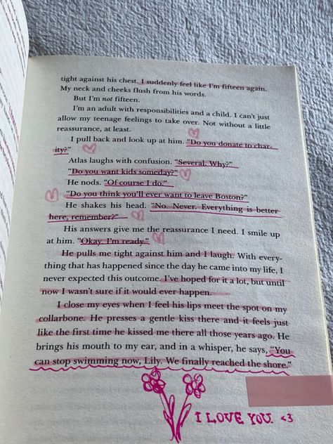 It Ends With Us Book Annotations, It Ends With Us Annotations, Atlas Lily, It Ends With Us Quotes, Colleen Hoover Book, Atlas Corrigan, Annotating Books, Mini Art Journal, Reading Slump