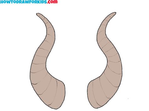 Cartoon Horns Drawing, Anime Horns Reference, Bull Horns Drawing, Goat Horns Drawing Reference, Horn Reference Drawing, How To Draw Horns, Dragon Horns Drawing, Horn Drawing Reference, Goat Horns Drawing