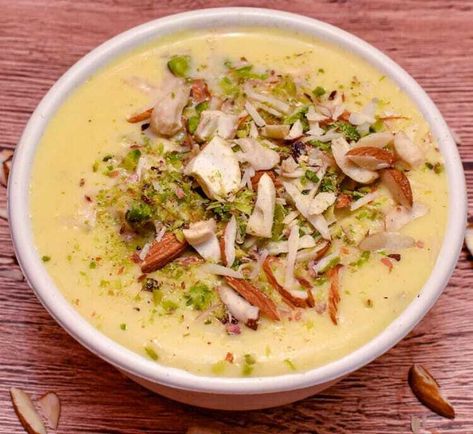 Basundi Known as Rabri, it is a milk based dessert often served chill during festivals and occasions. Get the recipe: https://www.awesomecuisine.com/recipes/818/basundi.html #Basundi #Rabri #Kheer #Diwali #Diwali2021 Basundi Recipe, Non Chocolate Desserts, Kinds Of Desserts, Fruity Desserts, Cardamom Powder, Indian Sweet, Yummy Comfort Food, Different Fruits, Indian Sweets