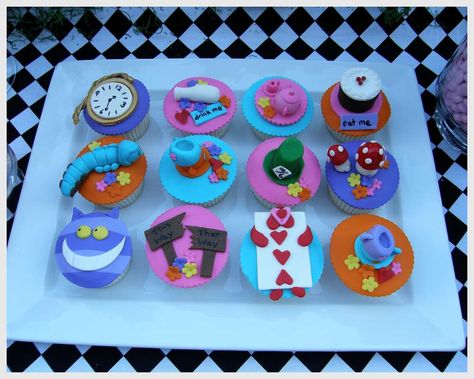 Alice in Wonderland, Mad Tea Party, Candy Buffet Birthday Party Ideas | Photo 10 of 12 Candy Buffet Birthday, Alice In Wonderland Cupcakes, Tea Party Cupcakes, The Hatter, Boys With Tattoos, Party Cupcakes, Alice Tea Party, Mad Hatter Party, Alice In Wonderland Birthday