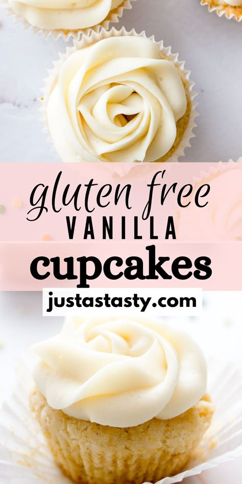 These easy gluten free vanilla cupcakes are moist and pillowy soft without being cloyingly sweet. Gluten Free Cupcake Recipe Easy, Gluten Free Vanilla Cupcakes, Gluten Free Cupcake Recipe, Dairy Free Cupcakes, Gluten Free Cupcakes Vanilla, Gluten Free Cake Recipe, Easy Cupcake Recipes, Vanilla Cupcake Recipe, Gluten Free Cupcakes