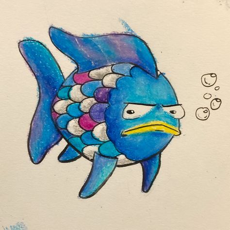 Art Crayon, Rainbow Drawing, Fish Drawing, Crayon Drawings, Rainbow Fish, Crayon, To Draw, Rainbow, Fish