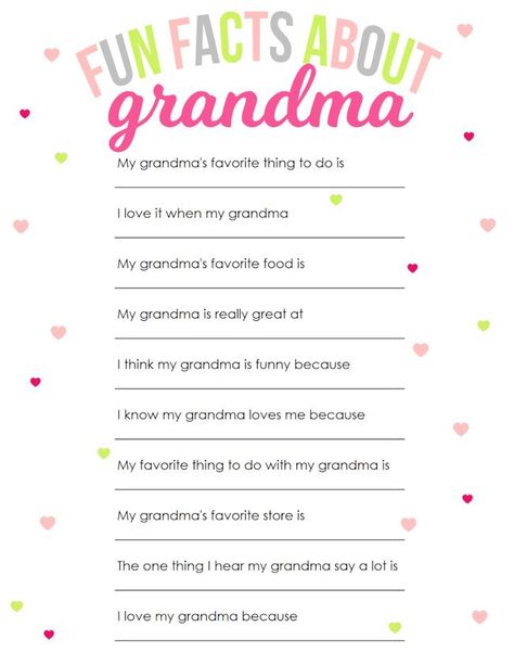 Mother's Day Printable for Grandma | The Girl Creative We can't forget about Grandma this Mother's Day. This fun printable questionnaire is sure to put a smile on Grandma's face. Download Fun Facts About Mom, Fun Facts About My Teacher and Fun Facts About Dad at www.thegirlcreative.com Mother’s Day Fill In The Blank Grandma, About My Grandma Printable, Grandmother Questionnaire Free Printable, Grandma Fill In The Blank Free Printable, Things To Do With Your Grandma, Grandma Questionnaire, Grandma Printable, All About Mom, Mother's Day Activities