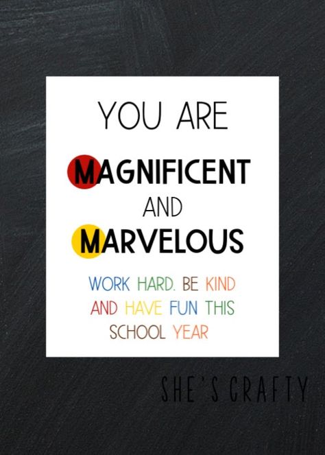 Back to School Encouragement Treat Ideas - free printable and gift ideas for M and M's Marvelous And Magnificent M&m Printable, M&m Sayings, Back To School Encouragement, Back To School Sayings, Student Snacks, Open House Gifts, Words For Teacher, School Encouragement, Teacher Encouragement