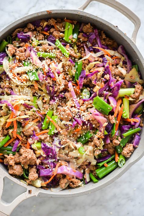 Egg Roll in a Bowl - Fed & Fit Egg Roll Filling, Fed And Fit, Whole 30 Meal Plan, Fit Recipes, Fit Foods, Egg Roll In A Bowl, Asian Kitchen, Bar Cookies, Egg Roll