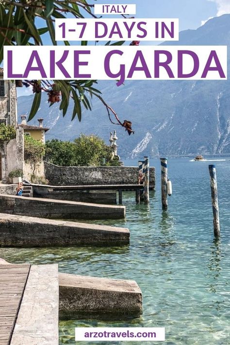 Lake Garda in Northern Italy​ is one of the most beautiful places to visit. Find out about the best things to do and best places to visit in 1 day or one week. I Lake Garda itinerary I 1 day in Lake Garda I 2 days in Lake Garda I 3 days in Lake Garda I What to do in Lake Garda in 4 days I Best things to do in Lake Garda in one week. Lake Garda Italy, Most Beautiful Places To Visit, Garda Italy, Italy Holidays, Italy Tours, Italy Travel Guide, Beach Please, Lake Garda, Visit Italy