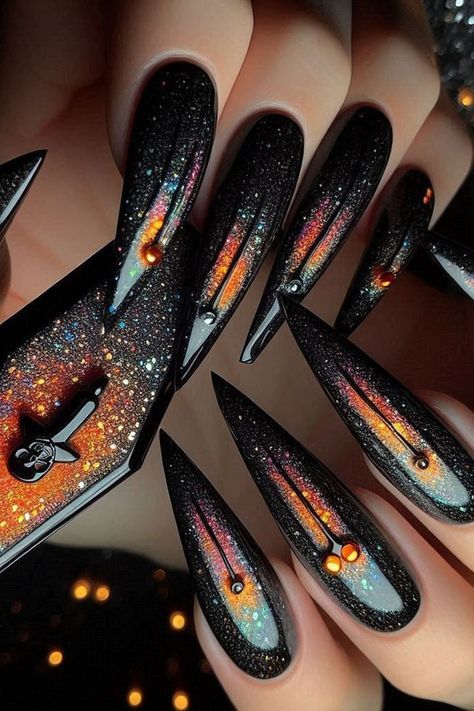 #trendy nails #elegant nails #october nails #spooky nails #autumn nails