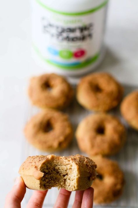 Vegan Vanilla Protein Donuts Recipe -Vegan Vanilla Donuts Recipe – Orgain High Protein Donuts, Protein Donuts Recipe, Healthy Donuts Recipe, Low Calorie Protein, Easy Donut Recipe, Protein Donuts, Low Carb High Protein, Healthy Donuts, Protein Dinner