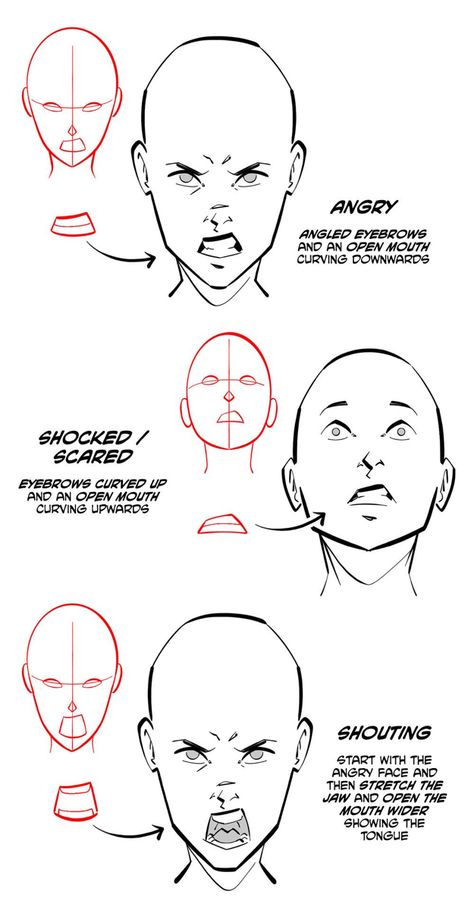 Head Expression Reference, Character Facial Expressions Sketches, Drawing Faces Expressions, Facial Expression Drawings, Comics Facial Expression, Faces Poses Drawing, Comic Head Drawing, Comic Book Facial Expressions, Expression Tutorial Drawing