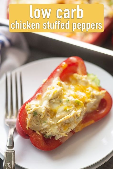 These low carb stuffed peppers are filled with a spicy cream cheese chicken filling! So good and perfect for a keto diet! Low Carb Stuffed Peppers, Paleo Snack, Chicken Stuffed, Cheese Chicken, Low Carb Diets, Cream Cheese Chicken, Food Chicken, Low Carb Eating, Chicken Stuffed Peppers