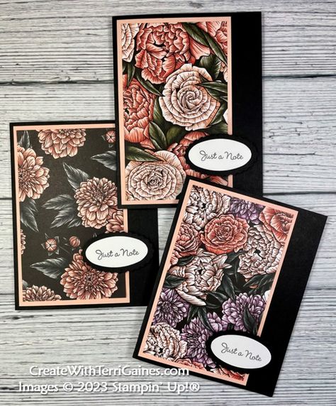 Stampin' Up!'s January - February 2023 Products & Card Samples (with video) - Create With Terri Gaines Favored Flowers Dsp Stampin Up Cards, Stampin Up Favored Flowers, Stampin Up Dsp Cards, 2023 Products, Flowers 2023, Easy Greeting Cards, Cardmaking Tutorials, Flowers Cards, Dsp Cards