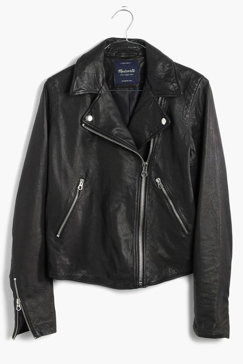 Washed Leather Motorcycle Jacket Leather Motorcycle Jacket Outfit, Madewell Leather Jacket, Motorcycle Jacket Outfit, Madewell Jacket, Spring Break Outfit, Leather Motorcycle Jacket, Leather Moto Jacket, Black Leather Jacket, Mode Inspiration