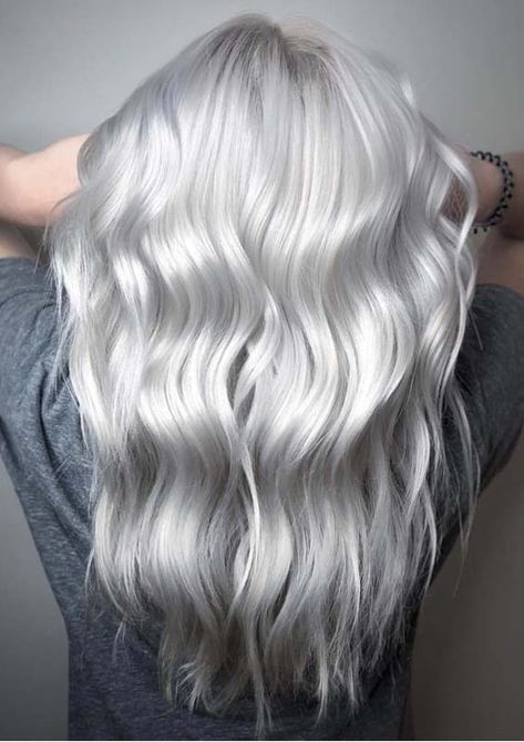 Take your hair color styles to the next level by following these best ever trends of silver blonde hair colors that we have especially posted here just for you. Here you may easily some of the awesome shades and highlights of silver blonde colors. The best thing about this color is that it is perfect for various hair lengths and also for hair textures. Fall Silver Hair Color, Bright Silver Hair, Blonde To Silver Hair Before And After, Grey Hair Inspiration Silver Foxes, Silver Wavy Hair, Silver Pearl Hair Color, Platinum Blonde Hair Silver, Platinum Silver Hair Highlights, Silver Toned Blonde Hair