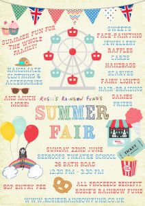 Rosies Rainbow Fund Summer Fair, July 22nd at Redroofs Theatre School Maidenhead