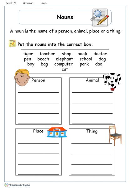 Worksheet Class 1 English, Gr 2 Worksheets, 4 Class English Worksheet, English Nouns Worksheets, One Many English Worksheet Grade 1, Worksheet On Nouns For Class 4, Worksheet Of Nouns For Class 1, Nouns Grade 3 Worksheets, What Is A Noun Worksheet