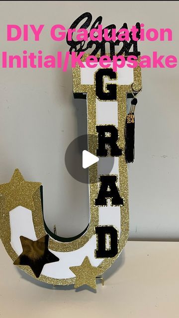 Regal.Impress on Instagram: "DIY Graduation Initial/Keepsake. The Gold just makes it POP! 
:
:
:
:
:
#dıy #artsandcrafts #hobbylobby #graduation #reels #fyp #lifestyleblogger #contentcreator #giftsforher #giftsforhim #doityourself #diycrafts #craftideas #giftideas" Graduation Reels, Graduation Ideas Gifts, Diy Graduation Gifts, Diy Graduation, Graduation Diy, Instagram Diy, Letter J, The Gold, Hobby Lobby