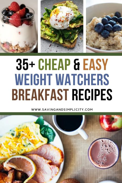 35+ easy to make and satisfying Weight Watchers breakfast recipes including egg bites, muffins, overnight oats and more. Smart Points meals.  Simple easy healthy breakfasts.  On the go breakfasts.  Quick meal ideas. Healthy family breakfasts. Easy Ww Breakfast Ideas On The Go, Weight Watcher Breakfast Ideas Easy, Weight Watcher Breakfasts, Easy Ww Breakfast Ideas, Ww Breakfast Bowls, Weight Watcher Breakfast Ideas, Weight Watchers Overnight Oats, Ww Breakfast Ideas, Easy Weight Watchers Breakfast