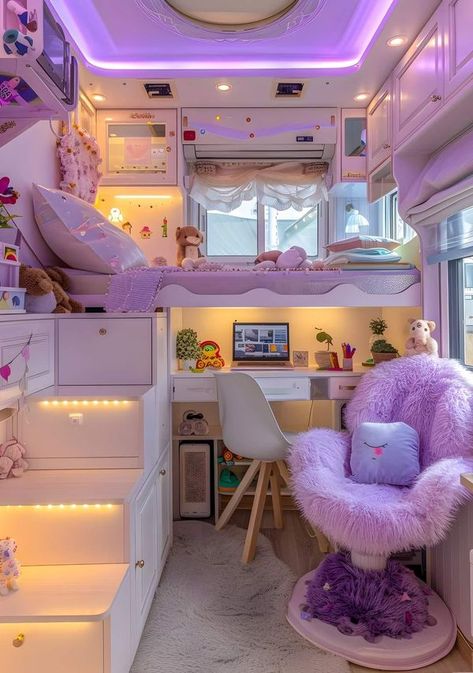 Luxury Room Aesthetic, Aesthetic At Night, Girly Aesthetics, Most Beautiful Homes, Bad Room, Purple Room, Dream Bedroom Inspiration, Small Room Design Bedroom, Amazing Houses