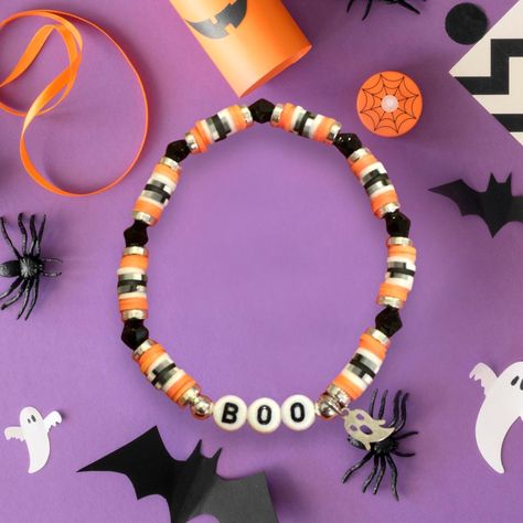 Ghost Bead Bracelet, Handmade Themed Bracelet For Halloween, Novelty Beaded Bracelets For Halloween, Handmade Themed Halloween Bracelet, Halloween Novelty Multicolor Beaded Bracelets, Photo Care, Halloween Bracelet, Boo Ghost, Trendy Bracelets