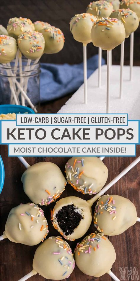 Keto Cake Pops, Protein Cake Pops, Healthy Cake Pops, Almond Flour Cakes, Chocolate Cake Pops, Keto Chocolate Cake, Sugar Free Cake, Low Carb Cake, Digestive Problems