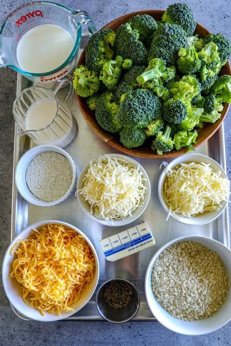 Broccoli Au Gratin Recipe, Broccoli Au Gratin, Broccoli Gratin, Au Gratin Recipes, Savory Cheese, Panko Bread Crumbs, Broccoli Cheddar, Military Girl, Broccoli Florets