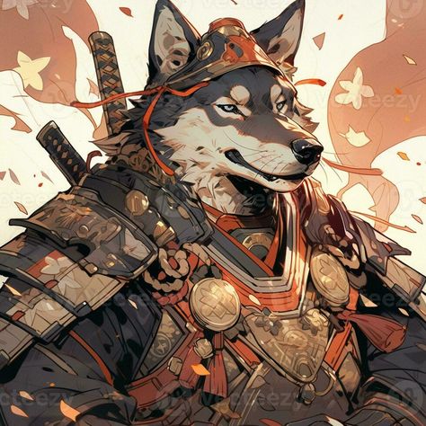 Samurai Wolf, Samurai Clothing, Free Vectors, Your Design, Images Photos, Anime Style, Free Stock Photos, Vector Free, Royalty