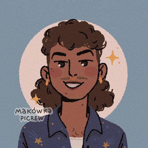 i was anle to gove him a mullet on this one and it made me very happy Curly Mullet Drawing, Mullet Drawing, Curly Mullet, Random Art, Very Happy, Disney Princess, Disney Characters, Drawings, Disney