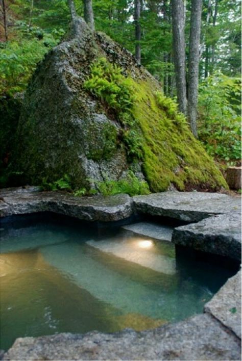 47 Irresistible hot tub spa designs for your backyard and this is what my hot tub would look like Kolam Koi, Natural Swimming Pools, Piscina Natural, Natural Swimming Pool, Dream Pools, Pool Light, Small Pool, Natural Pool, Rock Pools