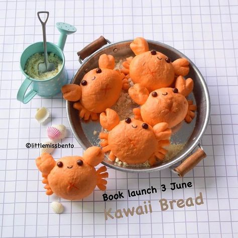 Cute Bread, Crab Food, Kawaii Bento, Amazing Food Art, Cute Baking, Cute Snacks, Japanese Dishes, Japanese Sweets, Book Launch