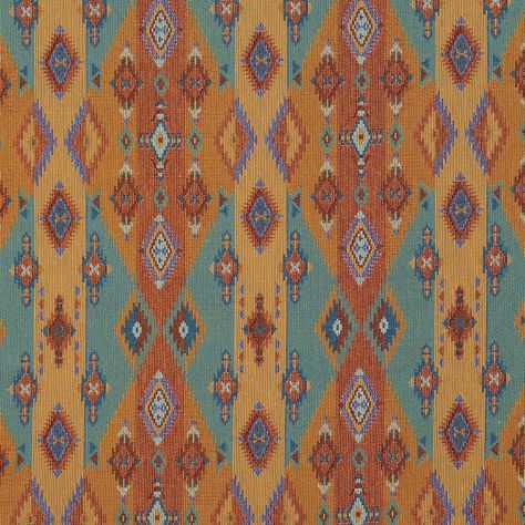 Bright Southwestern Stripes and Diamonds Woven Upholstery Fabric By The Yard Southwestern Upholstery Fabric, Navajo Fabric, Southwestern Fabric, Designer Upholstery Fabric, Kovi Fabrics, Needlework Shops, Waverly Fabric, Ticking Fabric, Southwestern Design