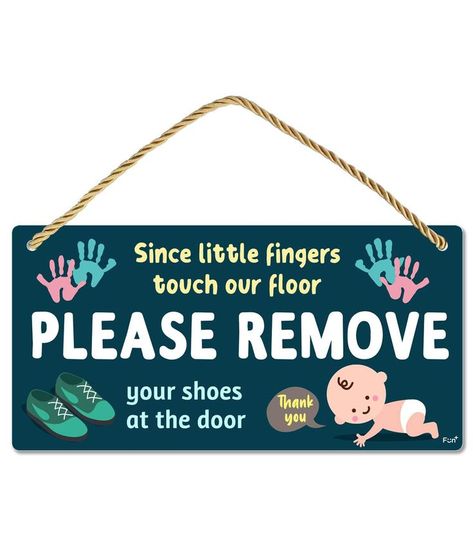 Remove Your Shoes Sign - 10″x5″ PVC Plastic Hanging Sign- Since Little Fingers Touch Our Floor Remove Your Shoes Sign, Remove Shoes Sign, Shoes Off Sign, Remove Your Shoes, Door Signage, Floor Safe, Personalized Couple Gifts, Take Off Your Shoes, Wooden Photo Frames