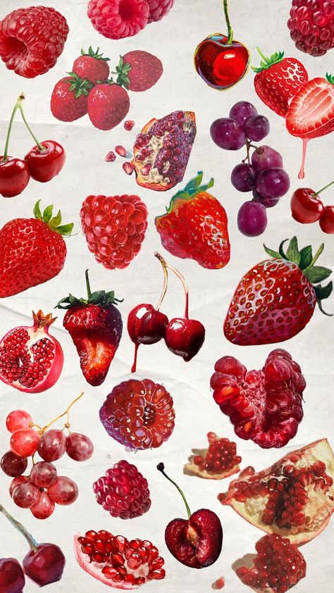 #fruits #fruit #Strawberry #cherries #pomegranate #raspberry #cherry #grapes #berry #berries #redfruit #nature #red Grape Wallpaper, Fruit Strawberry, Red Fruit, Art Classes, Pomegranate, Strawberries, Grapes, Berry, Raspberry