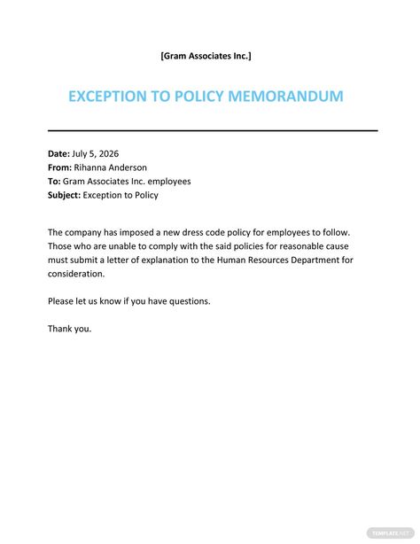 Free Exception to Policy Memo Template Memo Template, Template Google, Google Docs, Word Doc, Human Resources, Microsoft Word, Microsoft, Coding, Let It Be