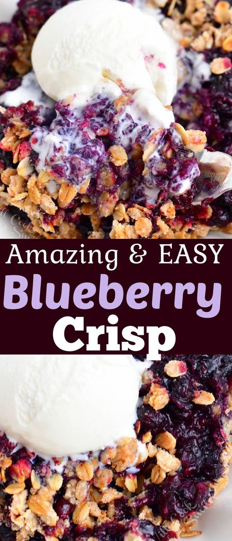 Easy Blueberry Crisp, Blueberry Crisp Recipe, Berry Crisp, Fruit Recipe, Blueberry Crisp, Fruit Crisp, Blueberry Crumble, Berry Dessert, Blueberry Desserts