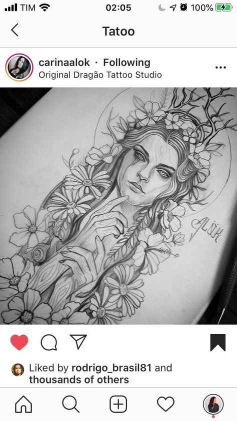 Persephone And Cerberus Tattoo, Persephone Tattoos, Huntress Tattoo, Tattoos Scary, Narcissus Tattoo, Inspirational Tattoos, Tattoo Sketches, Arm Tattoo, Female Sketch