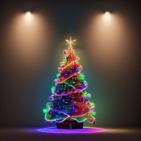 Free Neon Christmas Tree Background Neon Christmas Tree, Free Christmas Backgrounds, Neon Christmas, Happy New Year Greeting Card, Tree Background, New Year Greeting Card, Christmas Tree Background, New Year Greeting, Happy New Year Greetings