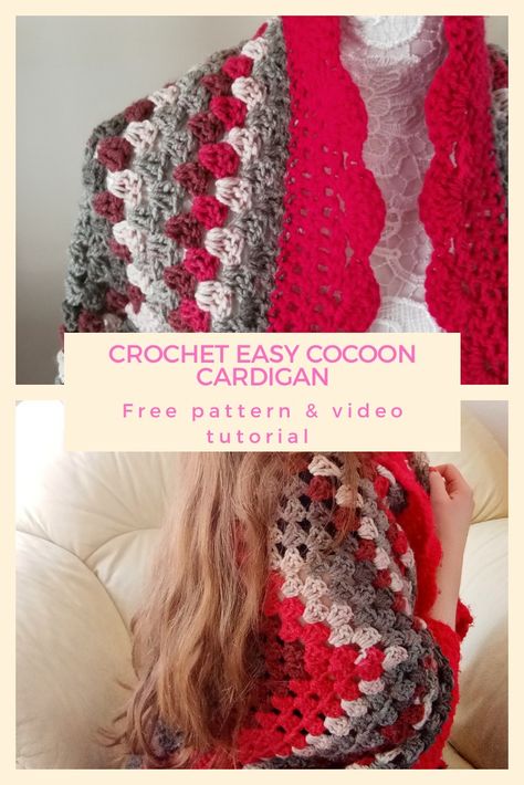 Crochet Velvet Yarn, Cardigan Free Pattern, Easy Red Velvet, Cottagecore Crochet, Feminine Crochet, Crochet Cocoon, Caron Cakes, Velvet Cardigan, Presents Ideas