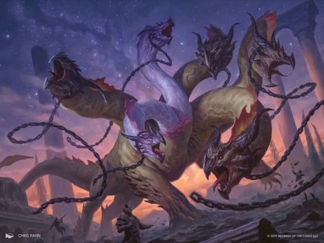 Polukranos - MTG Wiki Chris Rahn, Dungeons And Dragons Books, Mtg Art, Beast Creature, Dnd Monsters, Giant Monsters, Fantasy Monster, Fantasy Creatures Art, Magic Art