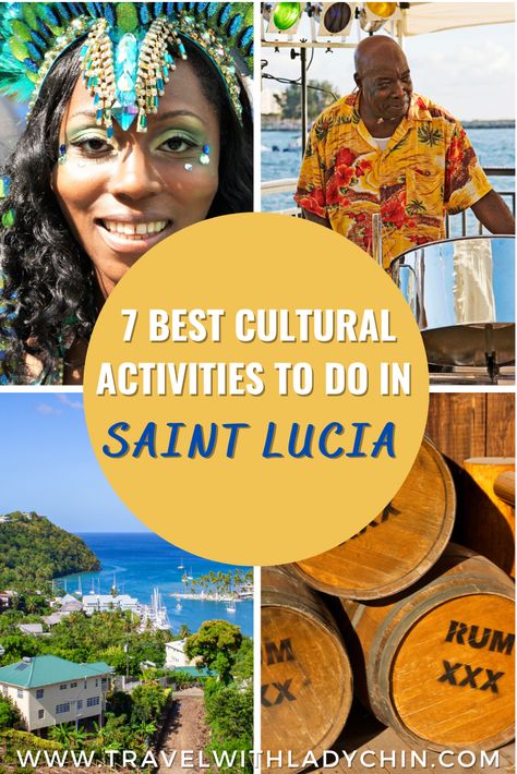 St Lucia Vacation, St Lucia Travel, Saint Lucia, Cultural Activities, Caribbean Travel, Travel Logo, Packing List For Travel, Travel Illustration, Caribbean Islands