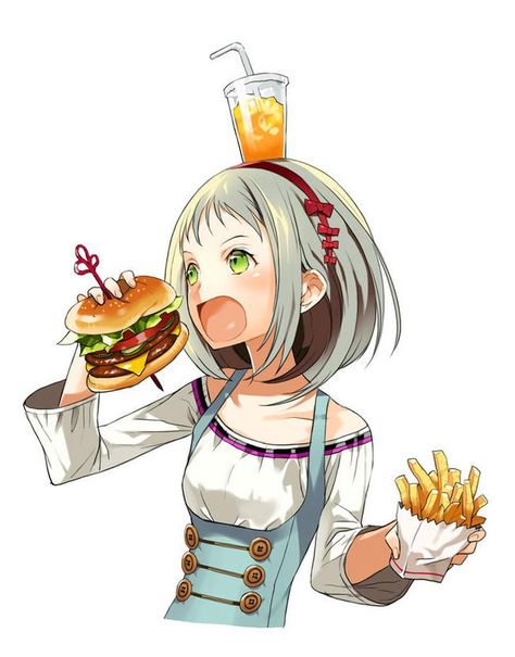 Anime Burger, Anime Eating, Mogu Mogu, Stranger Things Poster, Body Reference Poses, Anime Food, Old Images, Kid Character, Art Poses