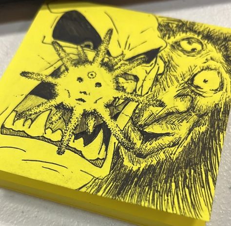 Postit Note Art Drawing, Sticky Note Art Doodles, Sticky Notes Drawings, Sticky Note Drawing, Sticky Note Sketches, Sticky Note Doodles, Sticky Note Drawings, Color Doodles, Note Drawing