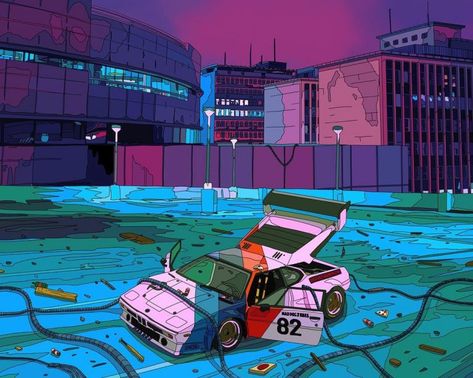 “Our Future Is Now”: The Incredible Cyberpunk Illustrations Of Mad Dog Jones Mad Dog Jones, Cyberpunk Cars, Art Emotions, Art Cyberpunk, Sky At Night, Motorcycle Drawing, Neon City, Stay High, Cyberpunk Aesthetic