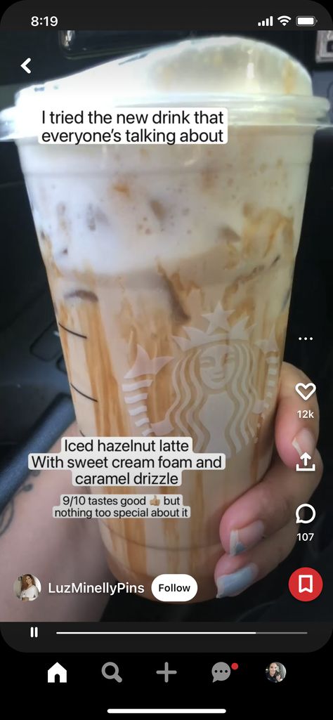 Starbucks Drinks Hazelnut, Starbucks Hazelnut Drinks, Hazelnut Starbucks Drinks, Hazelnut Coffee Recipe, Dunkin Drinks, Starbucks Hot Chocolate, Star Bucks, Iced Starbucks Drinks, Coffee Recipes Starbucks