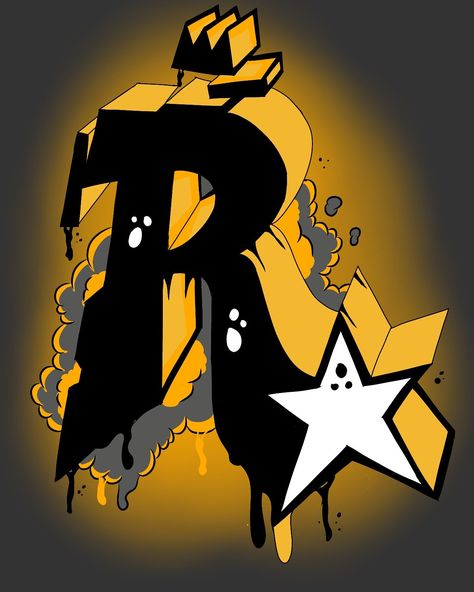 The ROCKSTAR GAMES logo design Graffiti Rockstar Games Logo Wallpaper, Rockstar Logo Design, Games Logo Design, Rockstar Games Logo, African Kimono, Nirvana Poster, Playstation Logo, Graffiti Canvas Art, Games Logo